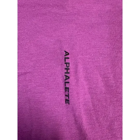 Alphalete Women’s OT Slit Tank Top Cropped Purple Size Large Athletic Gym NEW - Picture 6 of 6